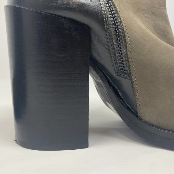 Shoemint Two-Tone Suede Ankle Chunky Heel Boots Size 9 - Picture 10 of 10